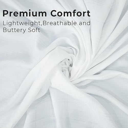 Miniatura 6 de EARTHY THREADS Juego de sábanas tamaño Queen, juego de 4 piezas de bambú 100% orgánico, lujoso, sedoso y suave, refrescantes para personas que