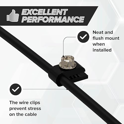 Miniatura 6 de THE CIMPLE CO - Mini clips de cable de alambre, clip de cable de alambre eléctrico, clip de tornillo de 110 in (3 mm) y sujetador, negro (100 piezas