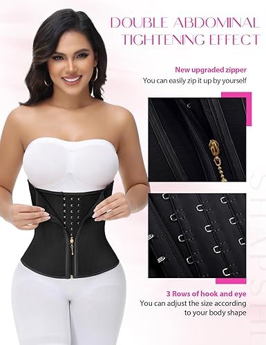 Miniatura 5 de SHAPSHE Entrenador de cintura para mujer, control de abdomen, corsé moldeador de cintura para posparto con gancho de cremallera