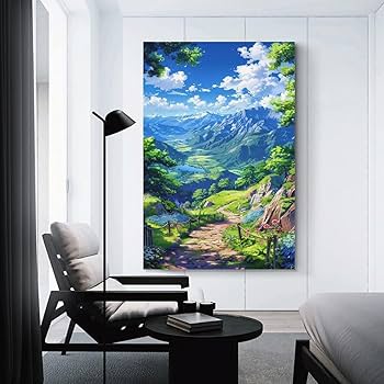 Amazon.co.jp: ポスター 山 自然 風水 絵 山の絵 緑の絵 玄関 開運