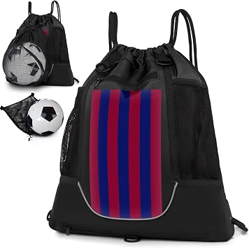 STAY GENT Drawstring Basketball Backpack for Boys, Foldable Soccer Backpack Gym Bag Sackpack Sports Sack with Detachable Ball Mesh Bag for Volleyball Baseball Yoga