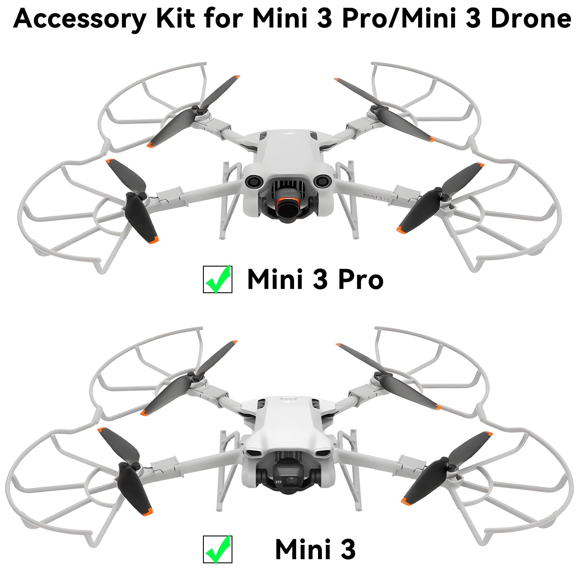 Lot de 4 protections d'hélice pour mini 3 Pro - Avec lames de train d'atterrissage pliables - Support d'hélices - Pour drone DJI Mini 3 Pro/Mini 3