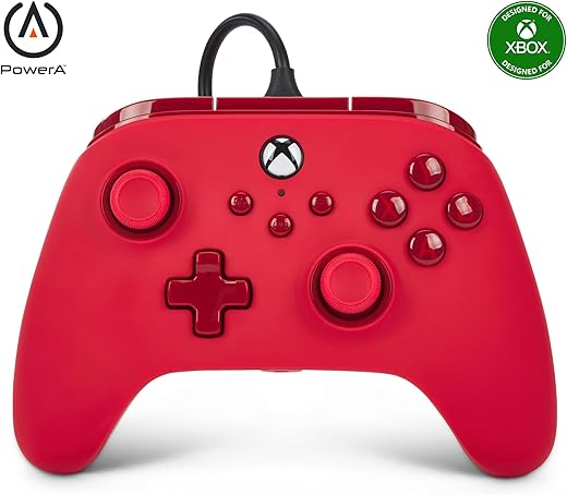 PowerA Advantage Wired Gaming Controller for Xbox Series X/S, Xbox One, PC, Windows 10/11, Red (Officially Licensed)