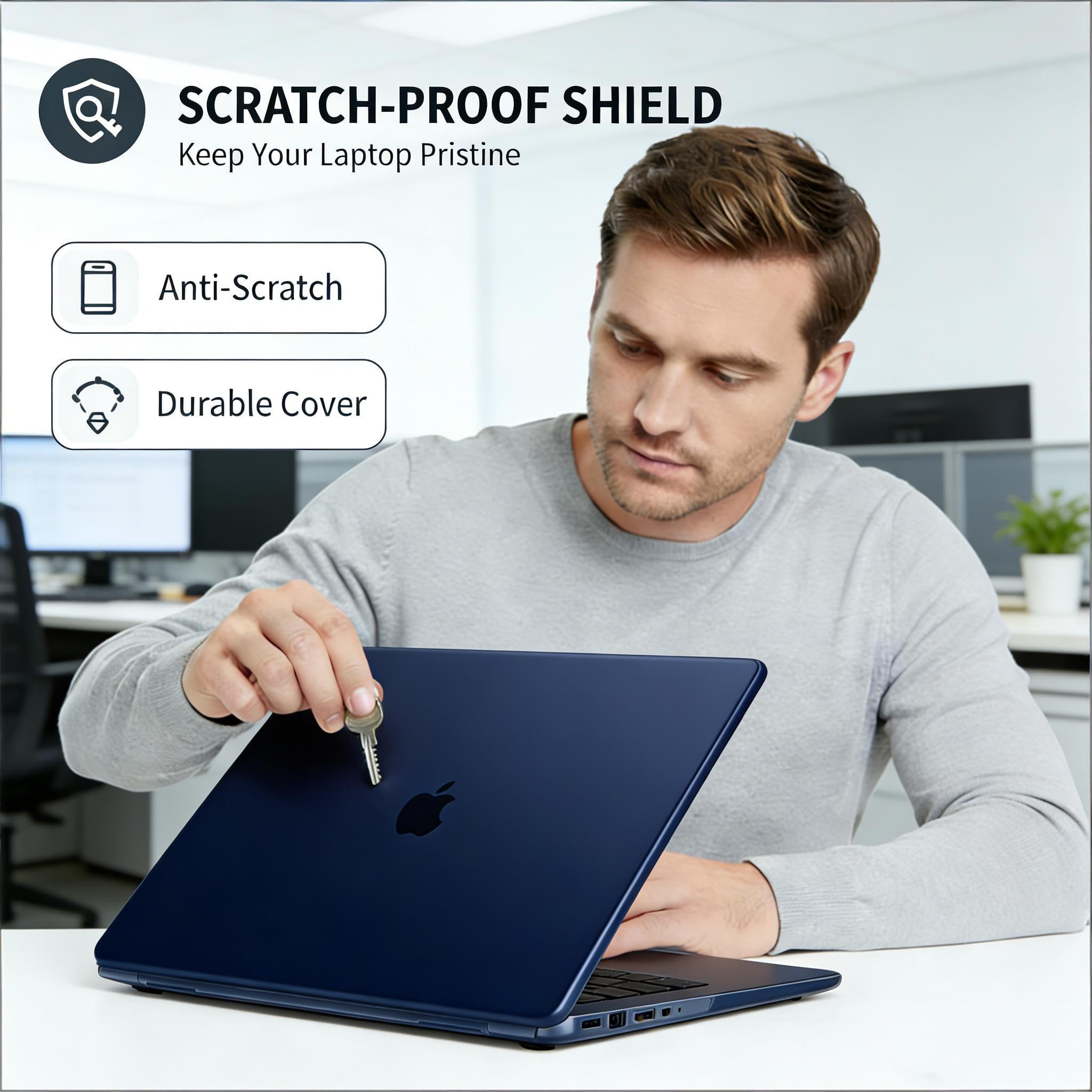 Se7enline Compatible with Apple MacBook Neo 13-inch Case 2026 Model A3404, Hard Shell & Washable Keyboard Cover, Anti-Scratch Anti-Drop Slim Fit Protective Case for Daily Use Travel,Frost Transparent — view 434