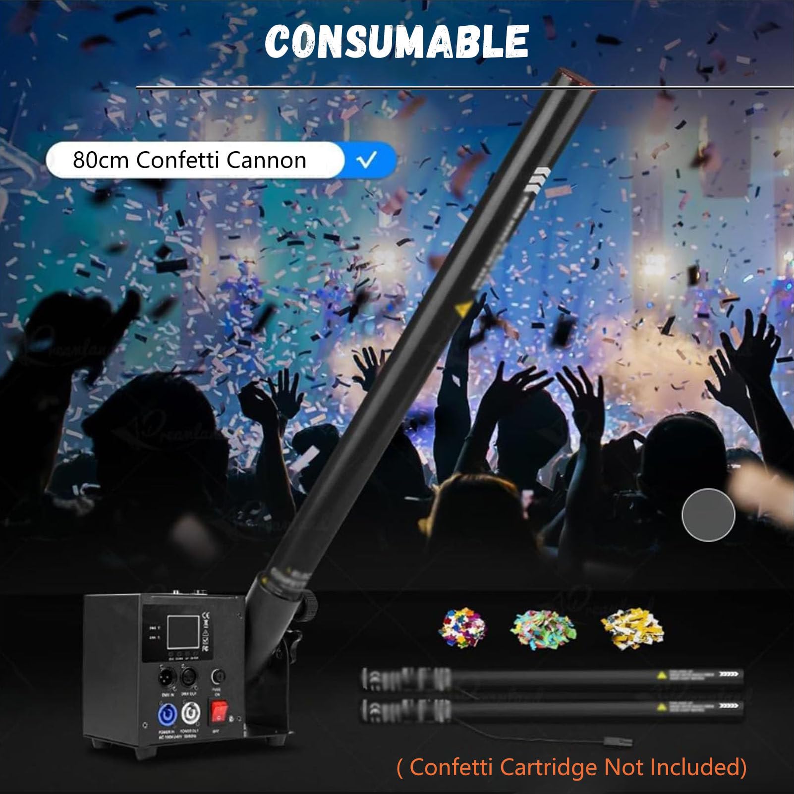 Máquina de cañón de confeti eléctrica, lanzador de confeti profesional, para fiestas, clubes, bodas, ambiente de bar profesional.