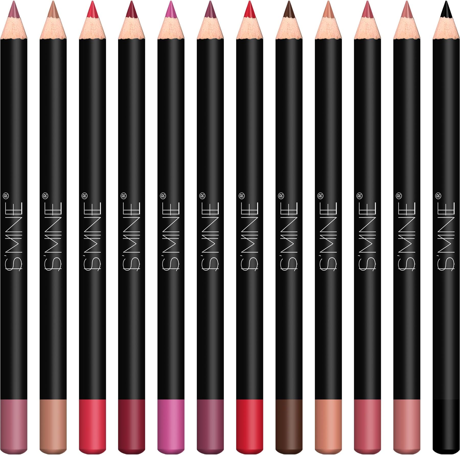 Matte Lip Liner Set - 12 Assorted Colors High Pigmented Natural Lip Makeup Soft Pencils Longwear Smooth Ultra Fine (Color Set -1)