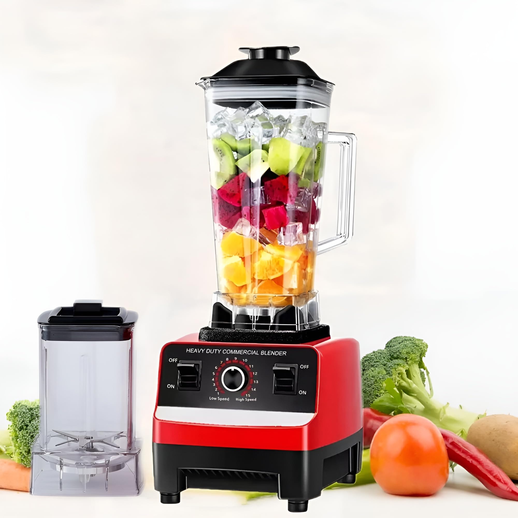 Blender Juicer 4500W, Heavy Duty Commercial Grade Blender 6 Blades Mixer Juicer for Fruit Food Processor Grinder Mill, Chopper Mill and Ice Smoothies