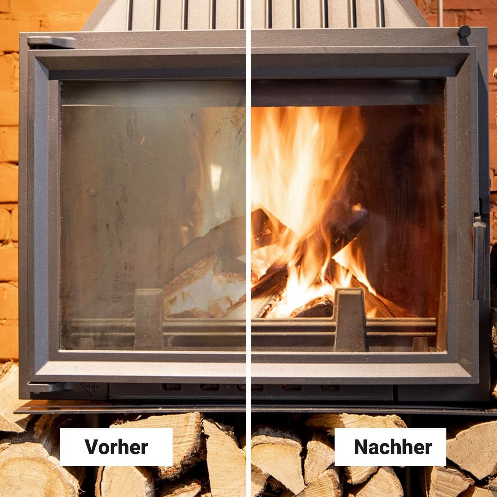 WILPEG Kaminscheibenreiniger 12er Set | 300ml Aktivschaum gegen Ruß & Fett | Glasreiniger für Kamin, Ofen oder Grill | Kraftvolle Reinigung von Metall & Kunststoff | 10 m² Reichweite pro Sprühdose