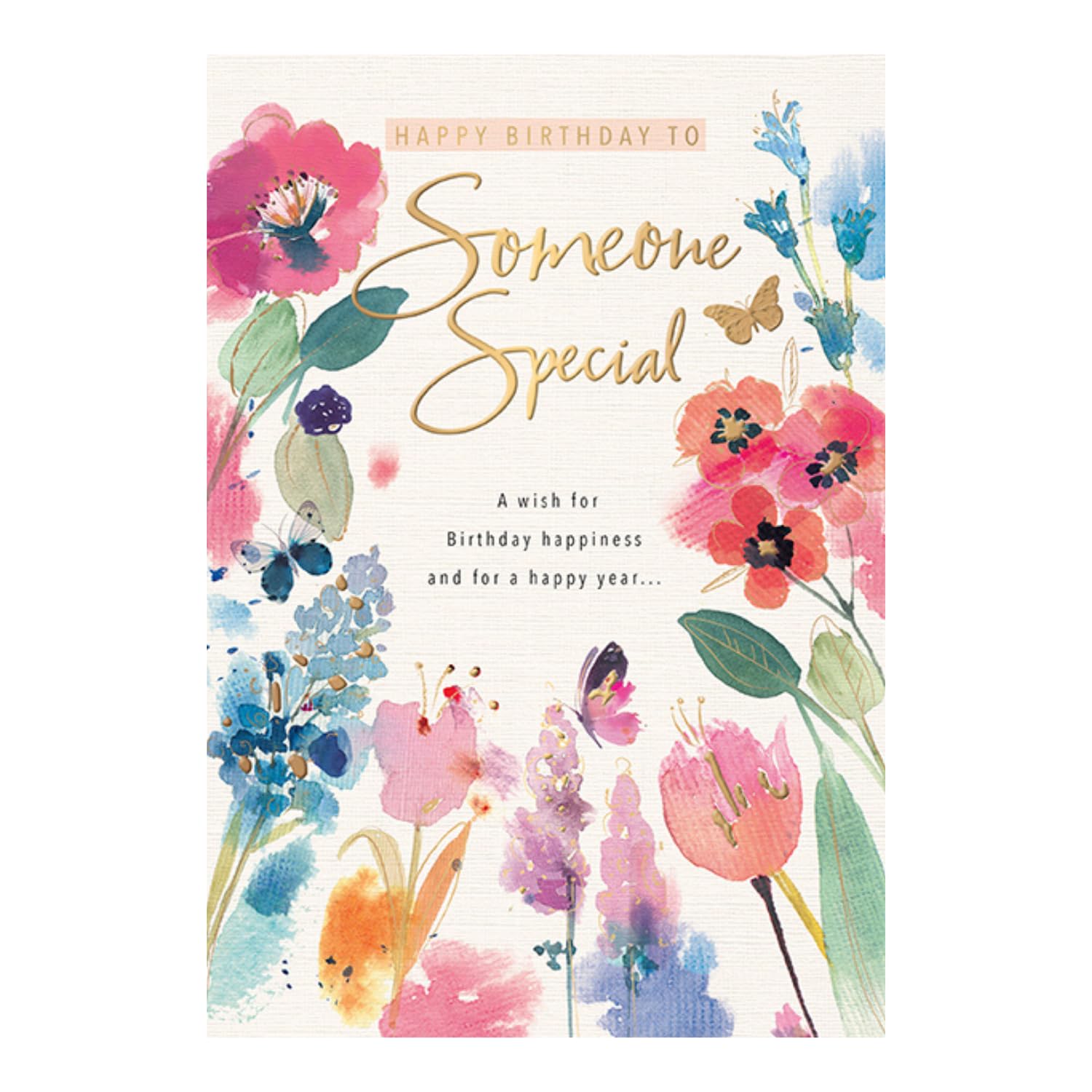 Someone Special On Your Birthday Card - Flowers - 8.5 x 6 Inches - Words and Wishes