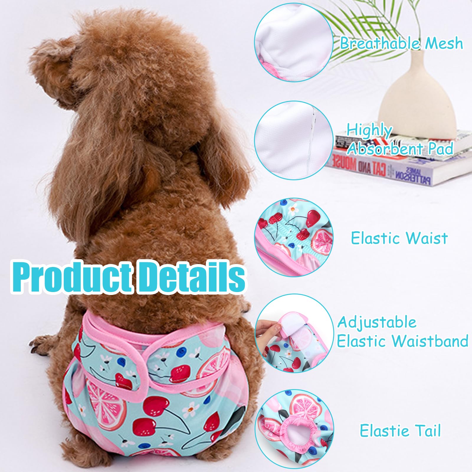 2 Packs Reusable Dog Nappies - Image 3