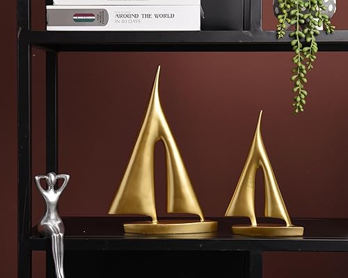 Miniatura 2 de Esculturas modernas para decoración del hogar, adorno dorado para decoración de velero, decoración de estatua, esculturas artísticas y estatuas,
