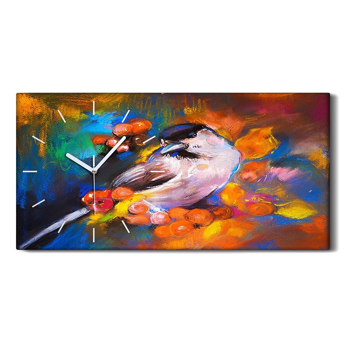 Art mural de luxe avec horloge sur toile 60x30cm aux mains blanches
