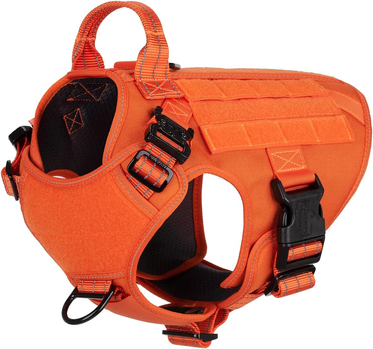 ICEFANG Tactical Dog Harness, Medium, Orange 2x Buckle