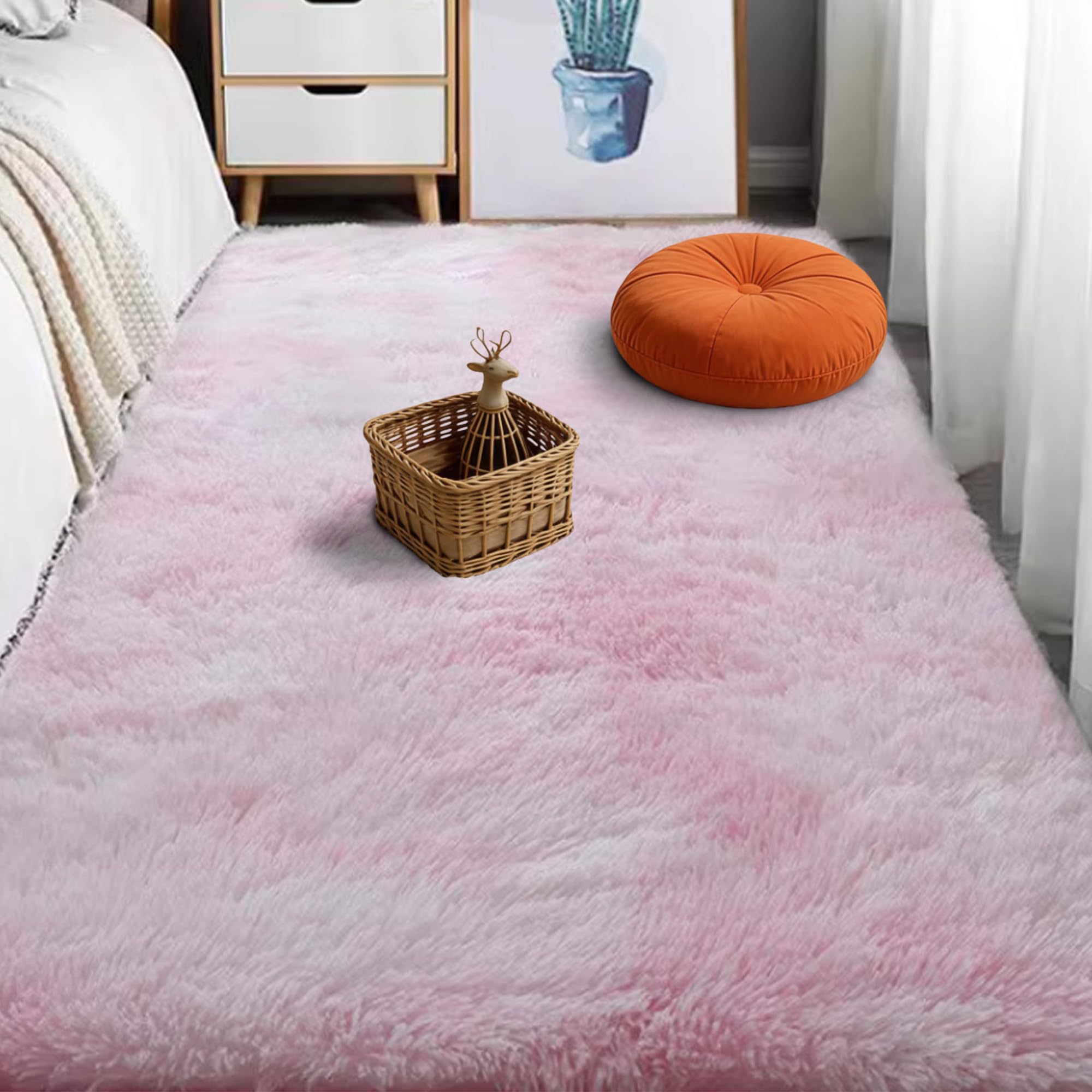 Tapis salon polyvalent rose clair pour une chambre douce et chaleureuse