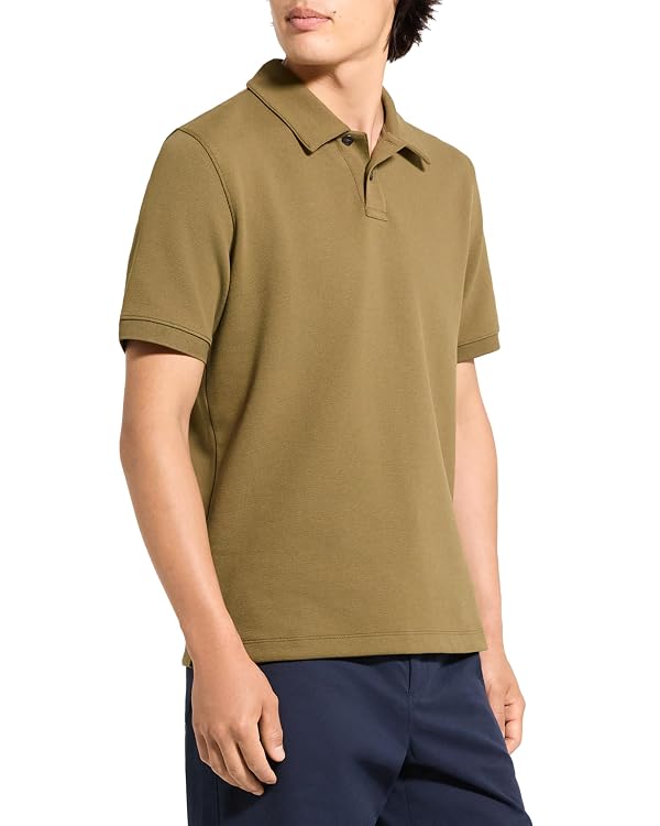 Theory Men's Delroy Polo in Double Pique Jersey, Duffle, XXL by Theory - Image 2