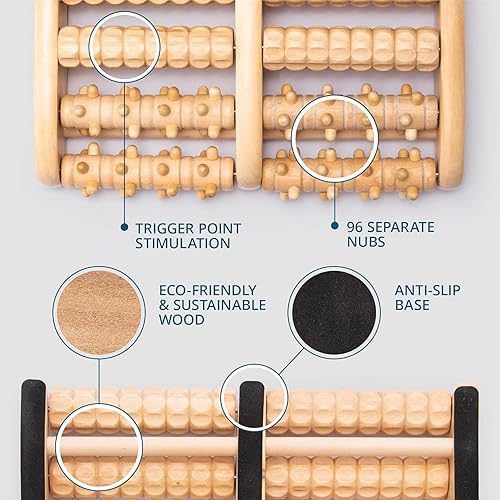 Miniatura 14 de Masajeador dual rodillos de pies (grande), alivia fascitis plantar, dolor de talón, dolor del arco de pie, alivio del estrés, las instrucciones