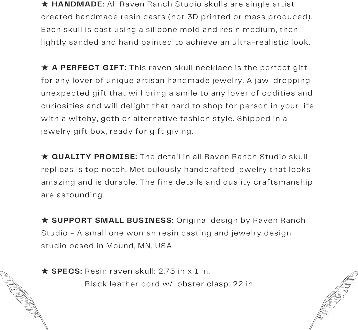 Bone Jewelry Gothic Raven Skull Necklace - Viking Resin Bird Skull Goth Gift - Image 5