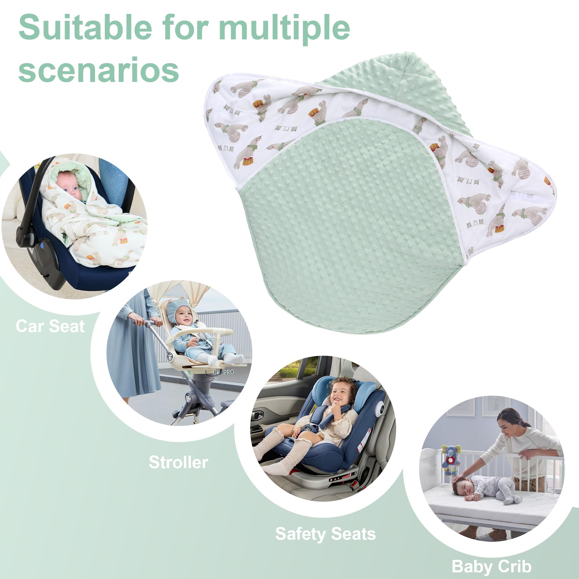 Miracle Baby Couverture D'emmaillotage Hiver Bébé, Chancelière Universelle, Couverture Enveloppante Bébé pour Poussette, Siège Auto, 3-12 Mois, Lion De Mer