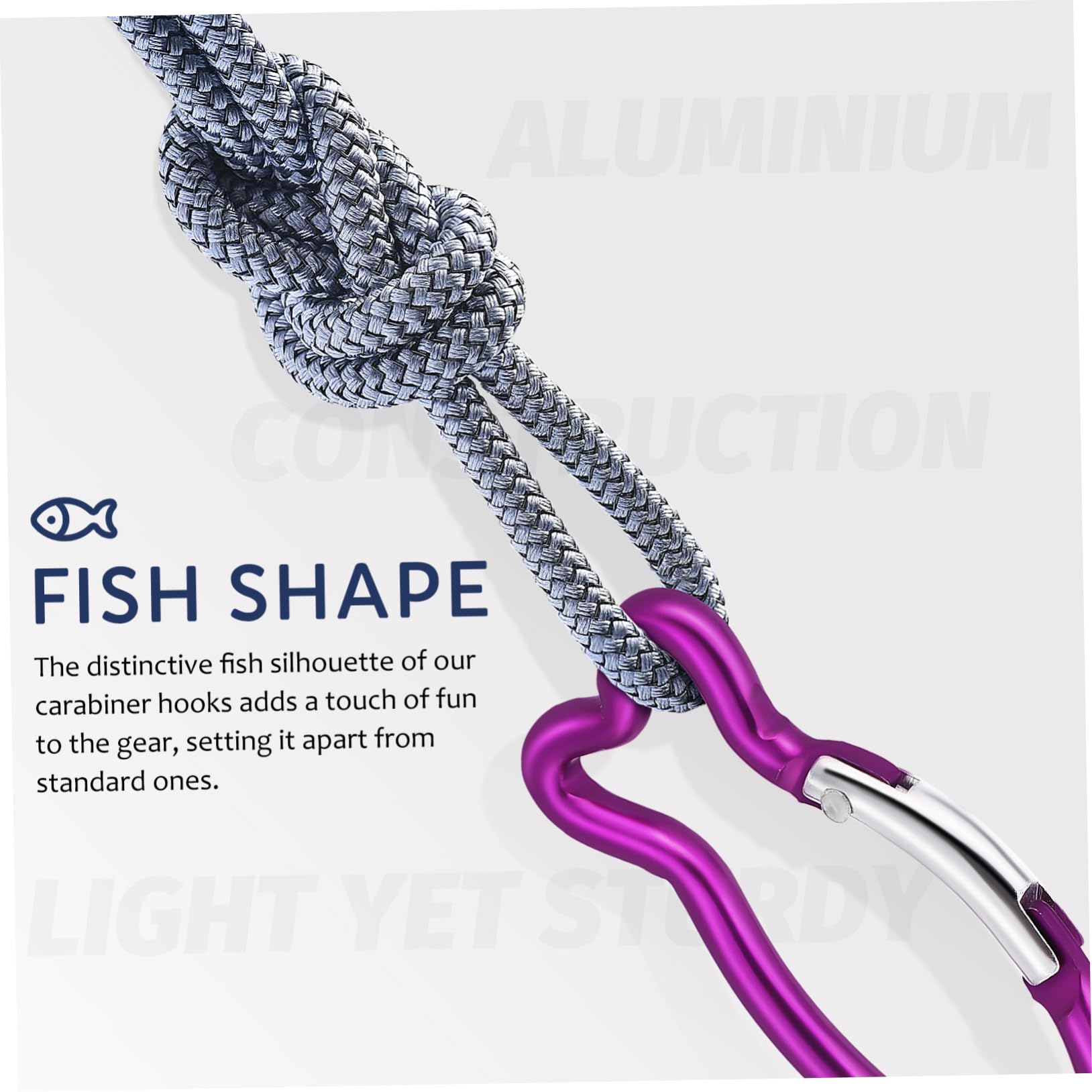 Mousqueton de Poisson à Ressort 10 Pièces en Aluminium pour Camping