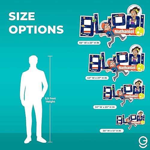 Miniatura 4 de Nombre personalizado Blippi y Meekah Astronauts Kids Wall Decor I Nombre personalizado para la decoración de la habitación de tu bebé, decoración de