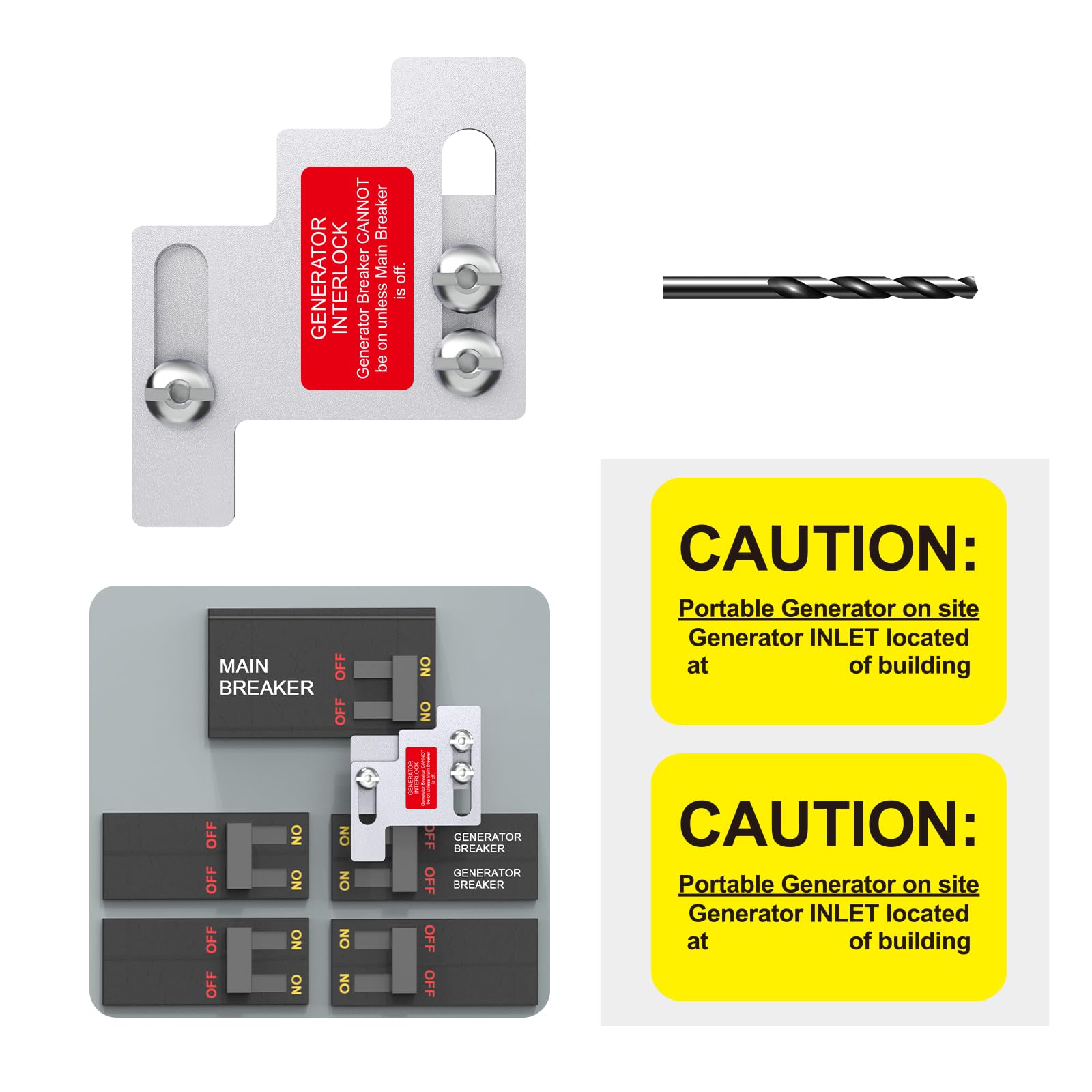 Natupal Generator Interlock Kit Compatible with GE 100 Amp Panels. 1 3/8 Inches Spacing Between Main and Generator Breaker, Professional and Interlock