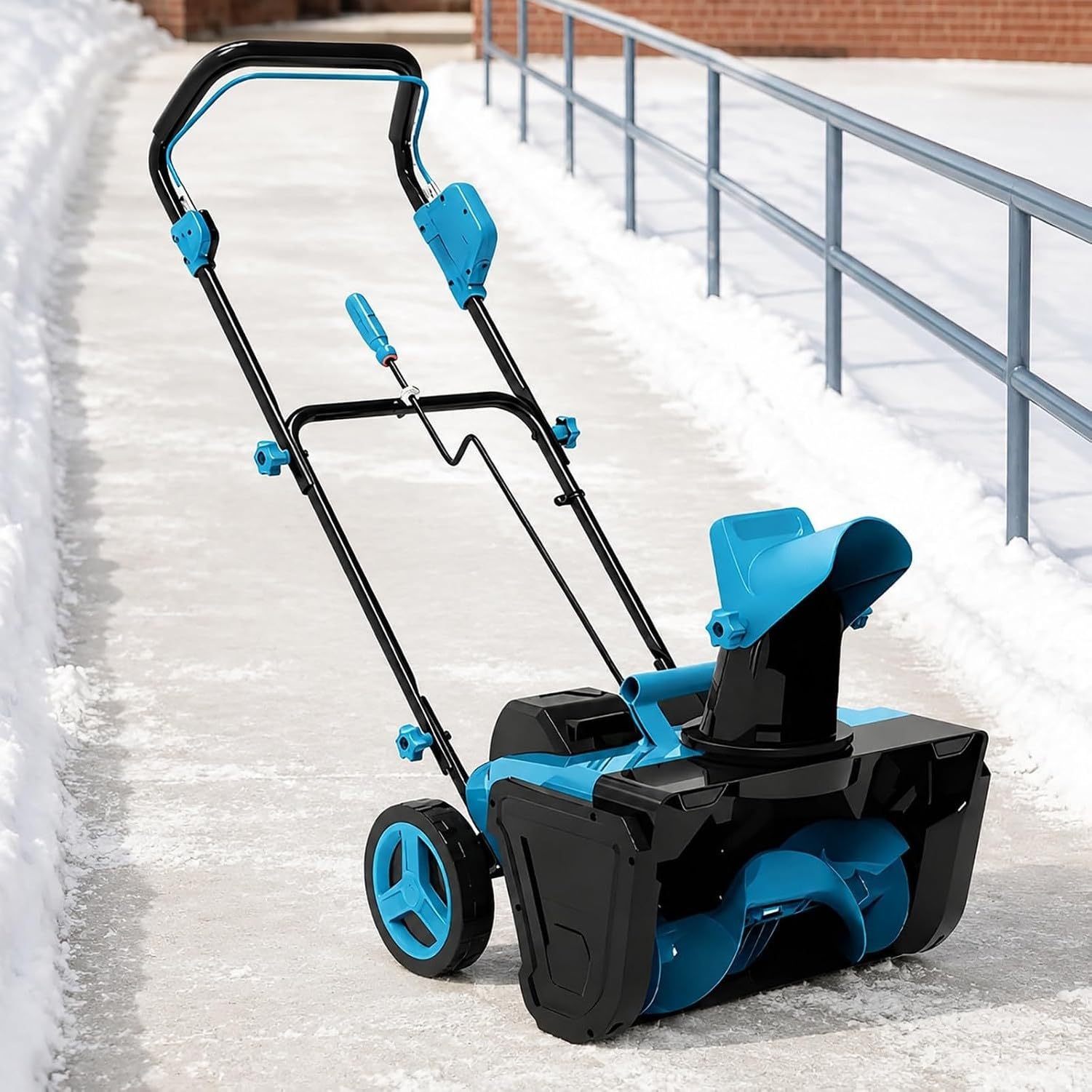 Sopladora de Nieve Inalámbrica con Doble LED y Canal de Eyección 180 Grados