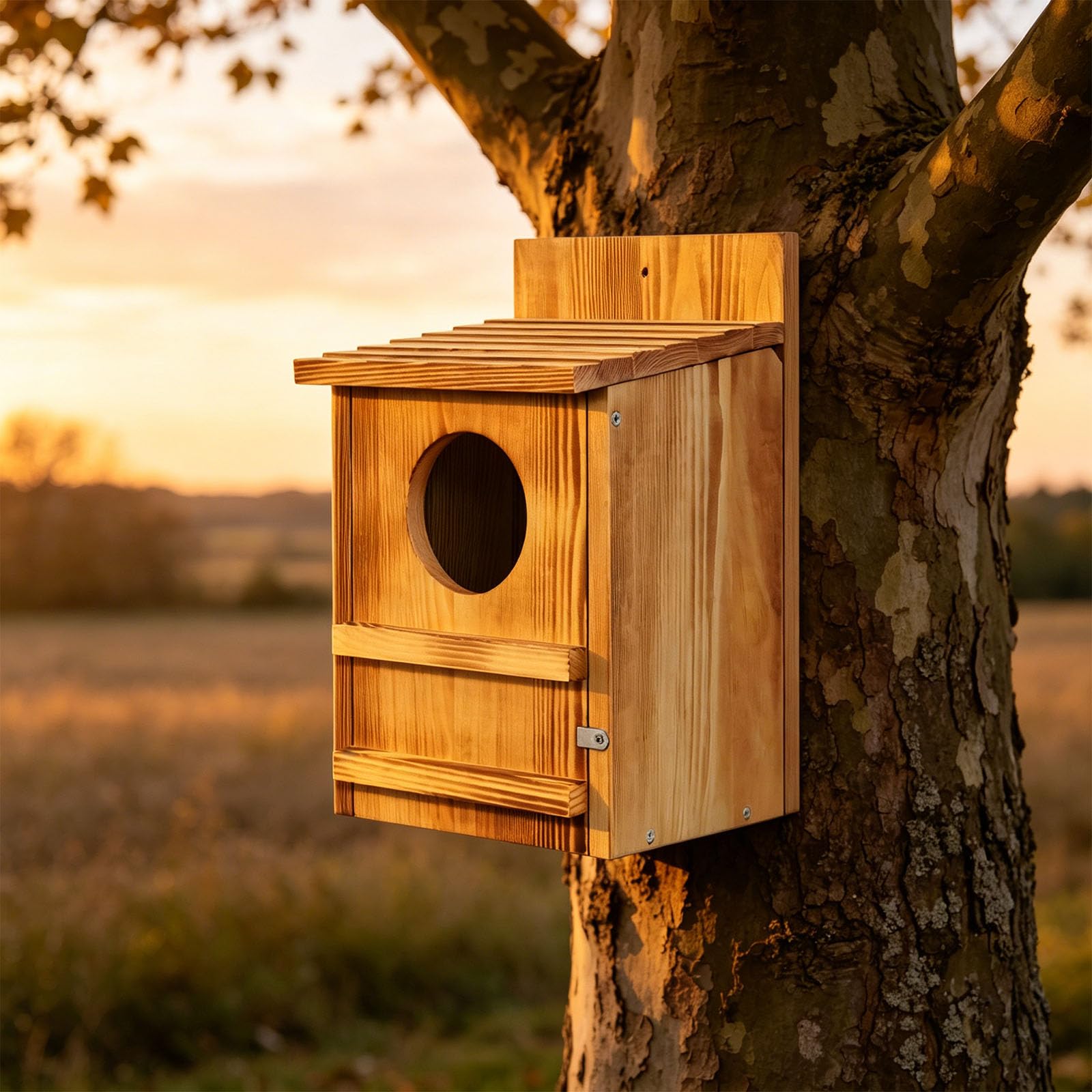 Generisch Rural Styles - Casetta per uccelli in legno con albero, per osservare facilmente gli uccelli selvatici, decorazione da giardino, casetta per gufi