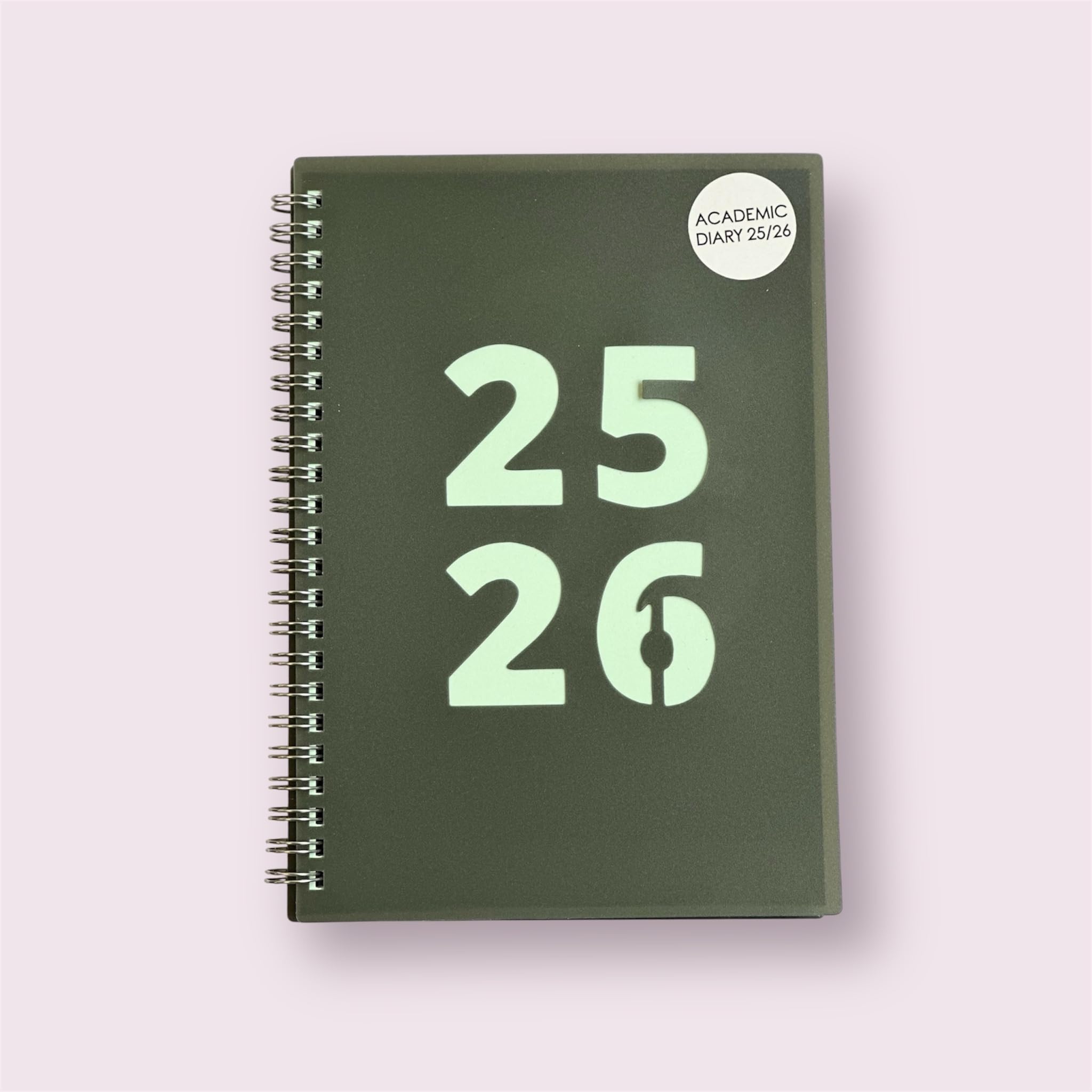 2026-2027 Academic Diary Wiro A5 Size Week to View Spiral Cover Diaries Mid Year Die Cut Cover Planner (Light Blue) - Image 3