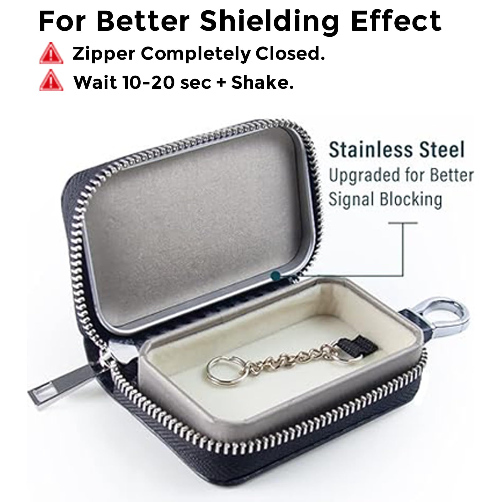 Chiave Auto Segnale Blocker Custodia Faraday Cage Marsupio Fob Keyless Rfid Nero - Foto 9