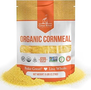 Great River Milling Organic Medium Grind Cornmeal | USDA Organic, Gluten...