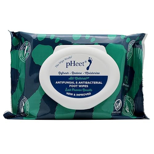 pHeet Foot Wipes Fórmula antifúngica y antibacteriana totalmente natural, limpia, hidrata, previene y mata hongos de pies, uñas de pies y pies, olor