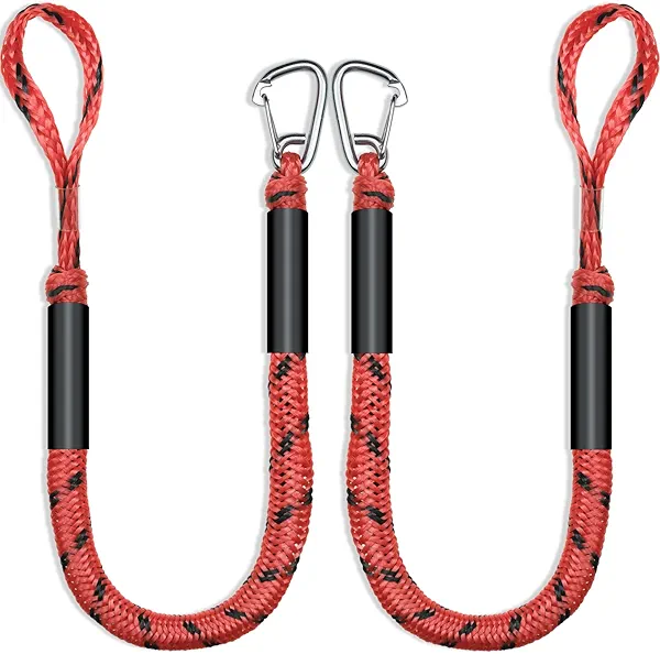 ONOSHIP 4 Feet Premium Boat Bungee Dock Lines Jet Ski Accessories with Marine Grade 316 Stainless Clip Safely Mooring for Jet Ski,SeaDoo,Yamaha WaveRunner,Kayak,Pontoon Boat, Dinghy 4~5.5 Feet