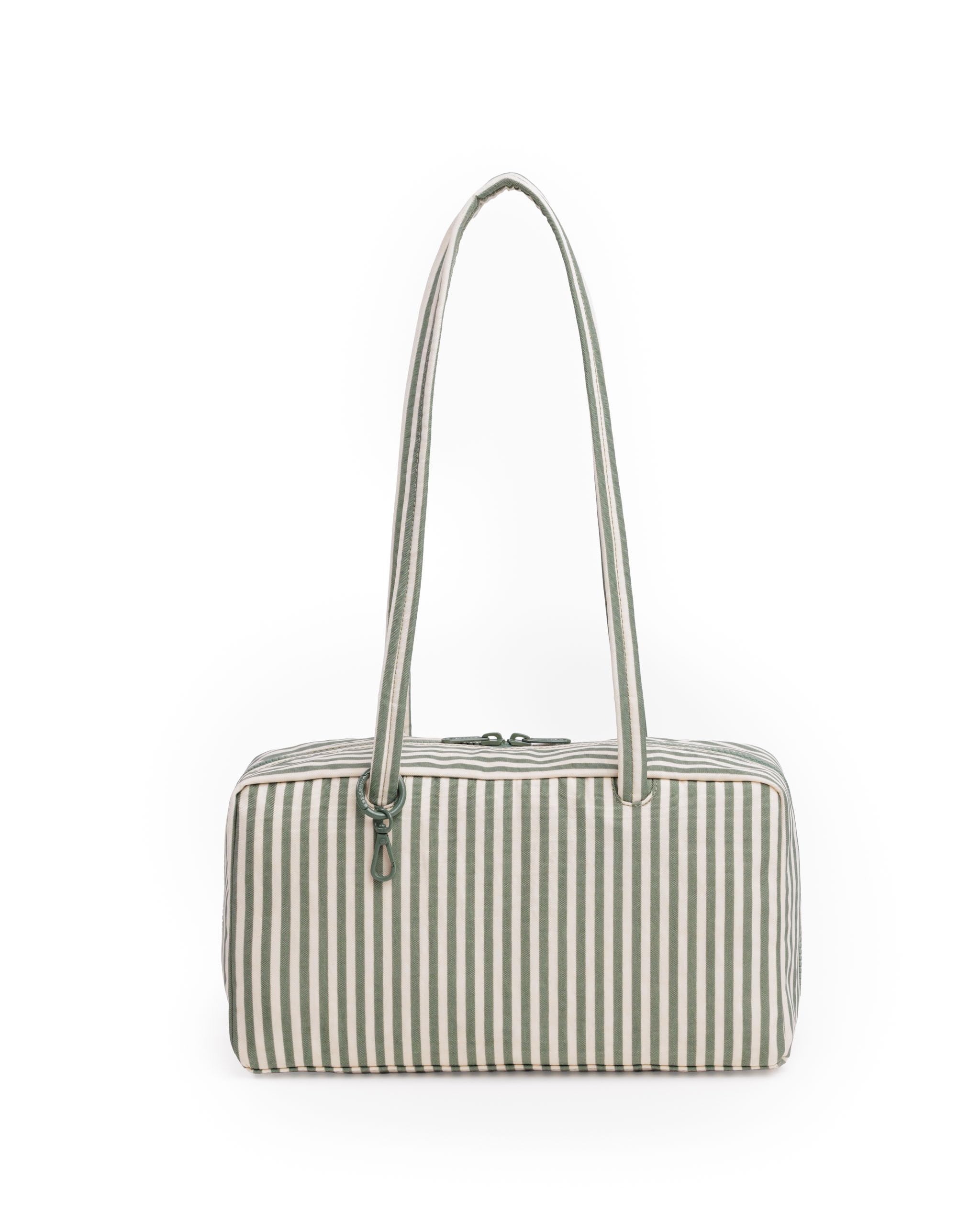 BAGGU Nylon Bowler Bag - Sage Stripe