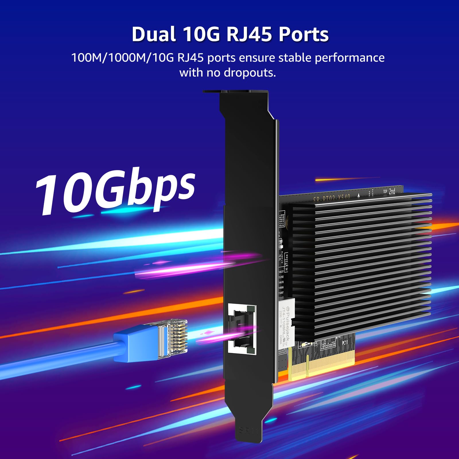 Scheda di rete PCI-E 10G con porte RJ45 singole da 10 Gbps, controller Intel X540-T1, scheda adattatore Ethernet VIMIN 10 Gb, compatibile con PCI Express X8, X16, supporta Windows/Windows Server/Linux