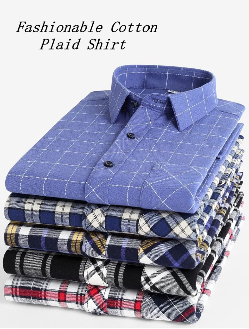 Camicia In Cotone A Maniche Lunghe Da Uomo,Camicia Casual A Manica Lunga Da Uomo, Camicia Di Flanella Scozzese Casual A Manica Lunga Da Uomo Camicie Bottoni A Quadri Camicia Scozzese Casual Camicia