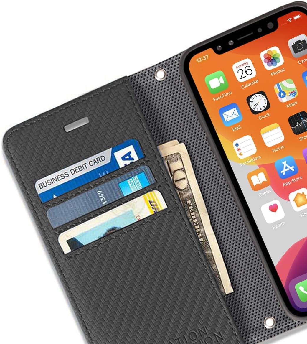 SafeSleeve EMF Blocker for Cell Phone, Detachable iPhone 17 Pro Max Leather Case - Black - Image 5