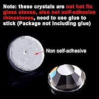 Vista 6 de Onwon 1440 piezas de diamantes de imitación con parte trasera plana, brillantes redondos, purpurina, diamantes de cristal transparente, SS3, 1.4 mm