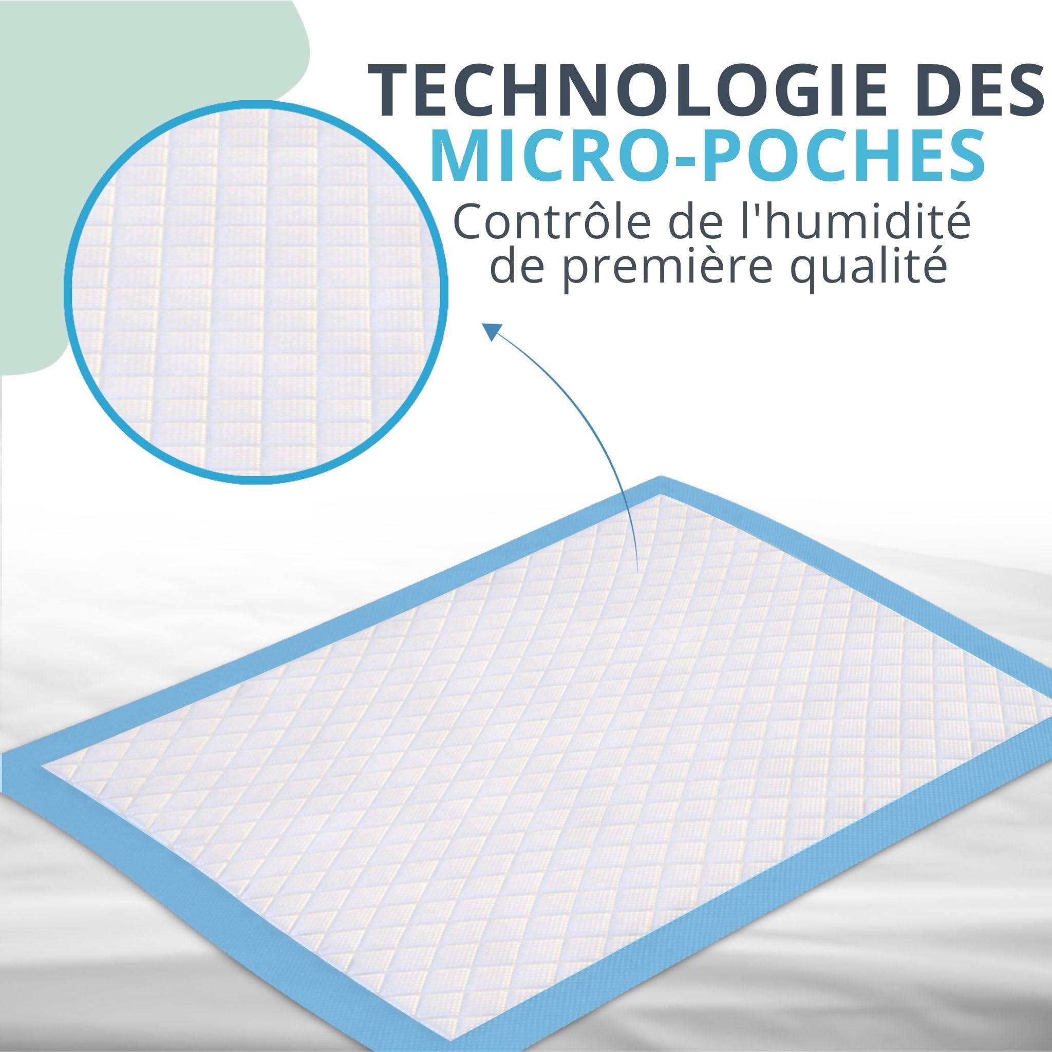 100 x Alèses jetables pour l'incontinence avec languettes adhésives | Paquet de 100 | Alèses jetables 60x90 | Alèse jetable Adulte, Personnes âgées et Enfants | Protection lit Incontinence et fuites