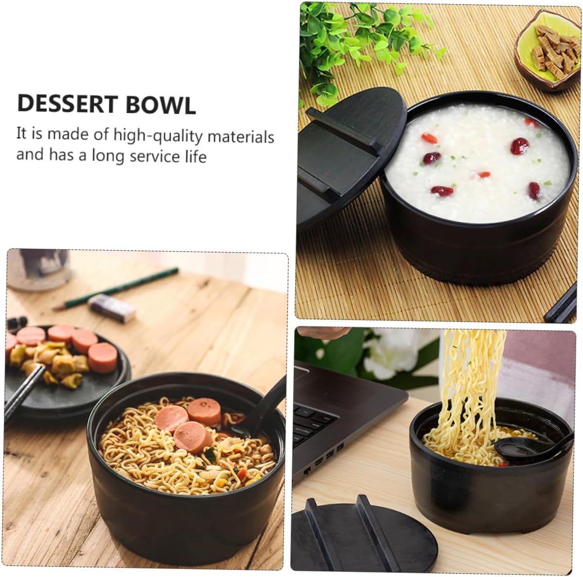 ULTECHNOVO 1Pc Bowl Frosted Design for Fruit Salad and Noodles Tableware for Home Restaurant and Hotel Use Easy to Clean Smooth Rim Space Saving image 4