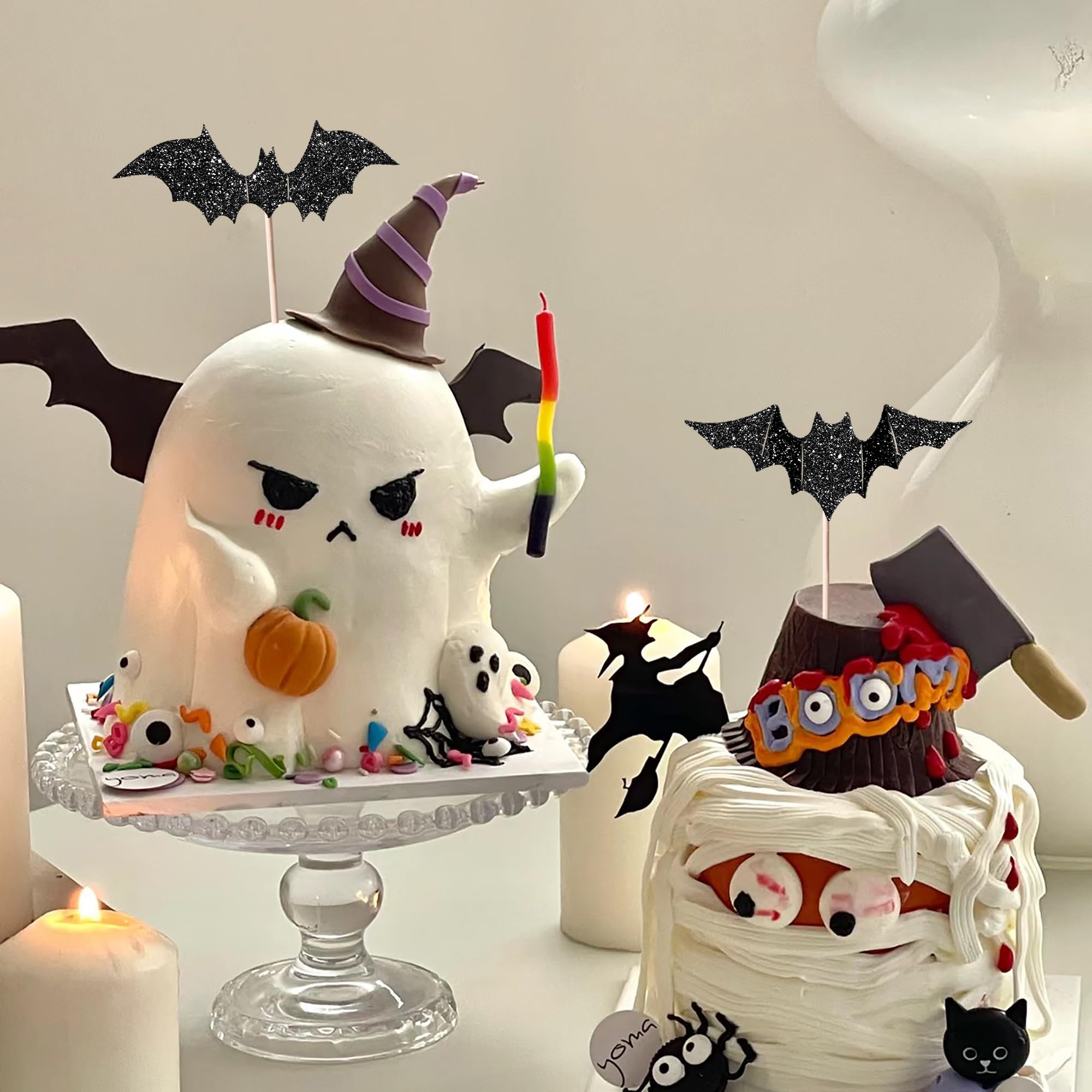 Generic Brands 48pcs Halloween Cupcake Decorazioni Set Halloween Cupcake Wrapper Custodie e Halloween Cupcake Toppers Cottura Torta Tazze per Halloween Festa Decorazione
