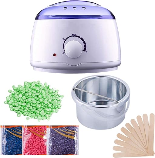 KAHRL Wax Heater Machine Combo 100gm Brazilian Stripless Formula for Face &amp; Body with Spatula, Ideal for Upper Lips, Chin,...