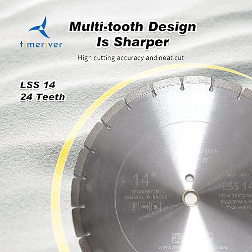 Miniatura 6 de 14 hojas de sierra de hormigón, seco o húmedo timeriver de 14 pulgadas, proceso de prensado en caliente, alta durabilidad, 14 cuchillas de