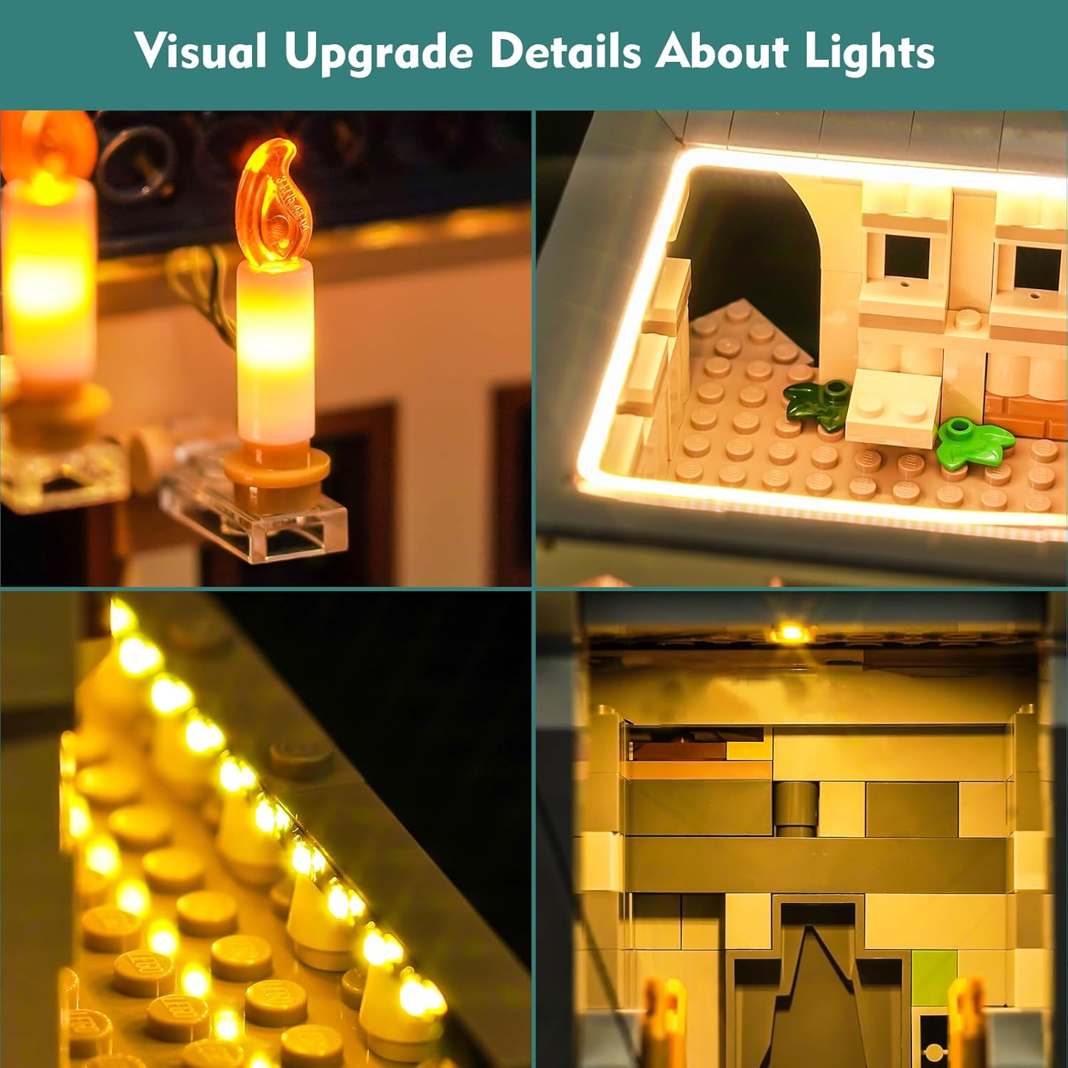 LED Light Kit Compatible with Lego Hogwarts Castle: The Great Hall 76435 - No Models Only Light, Creative Lighting Set Accessories Compatible with Lego 76435 Set (Standard Version)