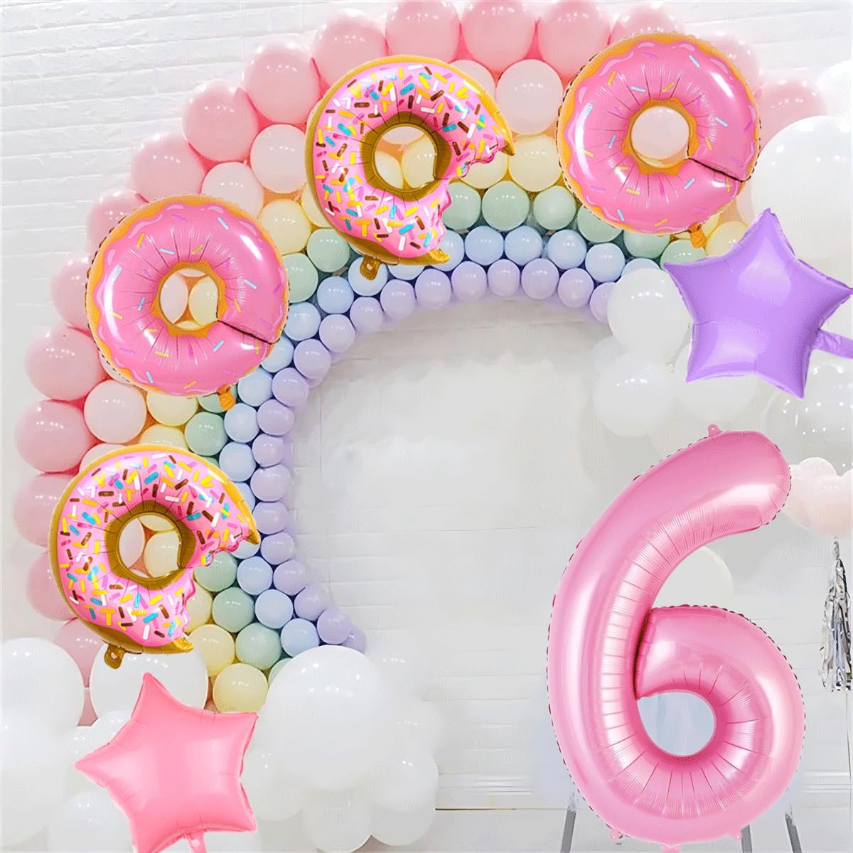 Donut Balloons Pink Number 6 Balloons Donut Foil Balloon for Sweet Six Birthday Party Decorations - Image 7