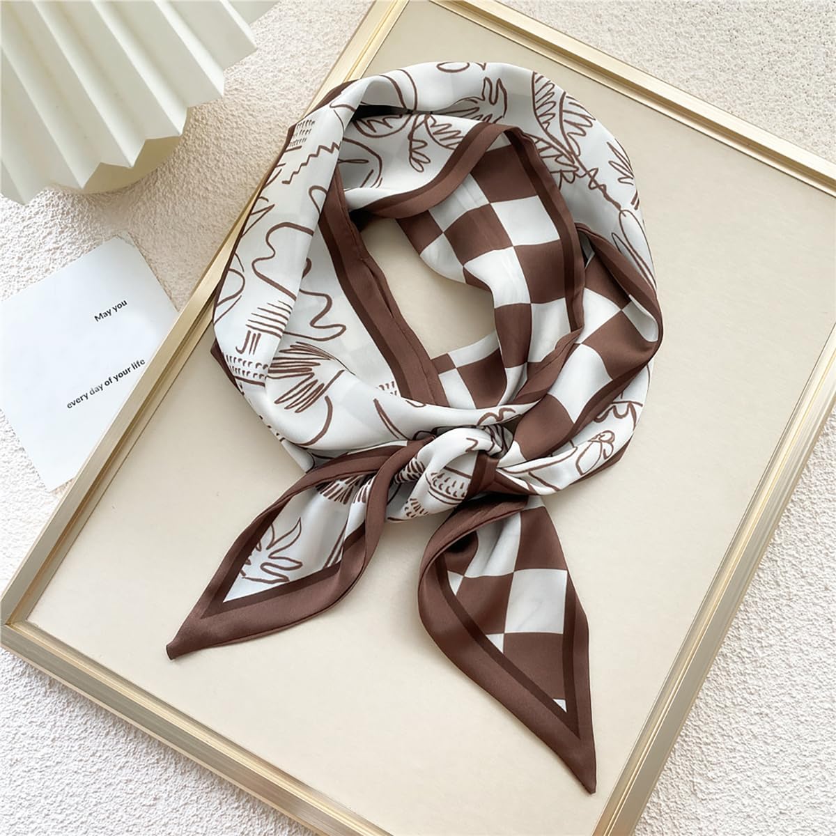 4PCS Long Silk Head Hair Neck Belt Bag Scarf Scarves With Ring Clip Buckle For Women - Image 8