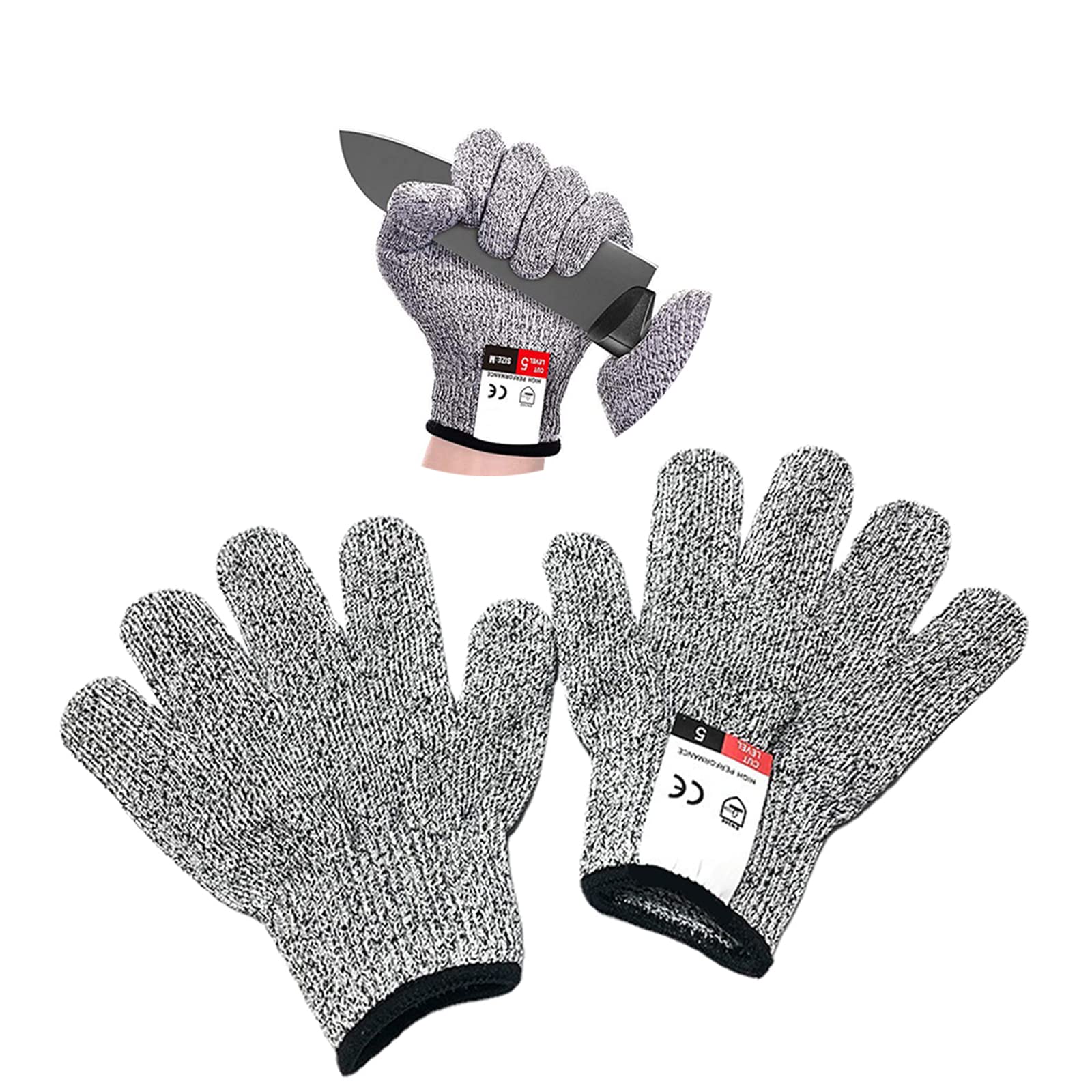 DKDDSSS2 Pairs Safety Gloves Cut Resistant Gloves, Level 5 Protection Food Grade Cut Proof Gloves Gardening Gloves Work Protective Gloves Cooking Gloves 3D Comfort Stretch Fit, Power Grip(xxs)
