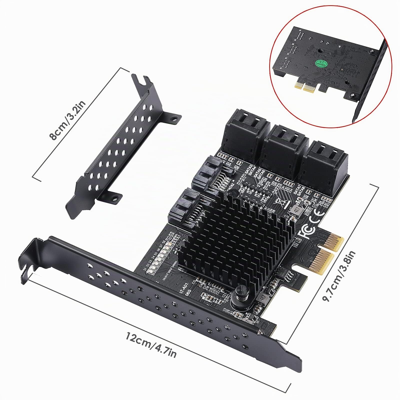 Tarjeta PCIe SATA de 8 Puertos, Tarjeta de Expansión con Controlador SATA 3.0 6Gbps - Booteable como Disco Duro del Sistema | Card Expansión de Disco Duro PCI Express 1x