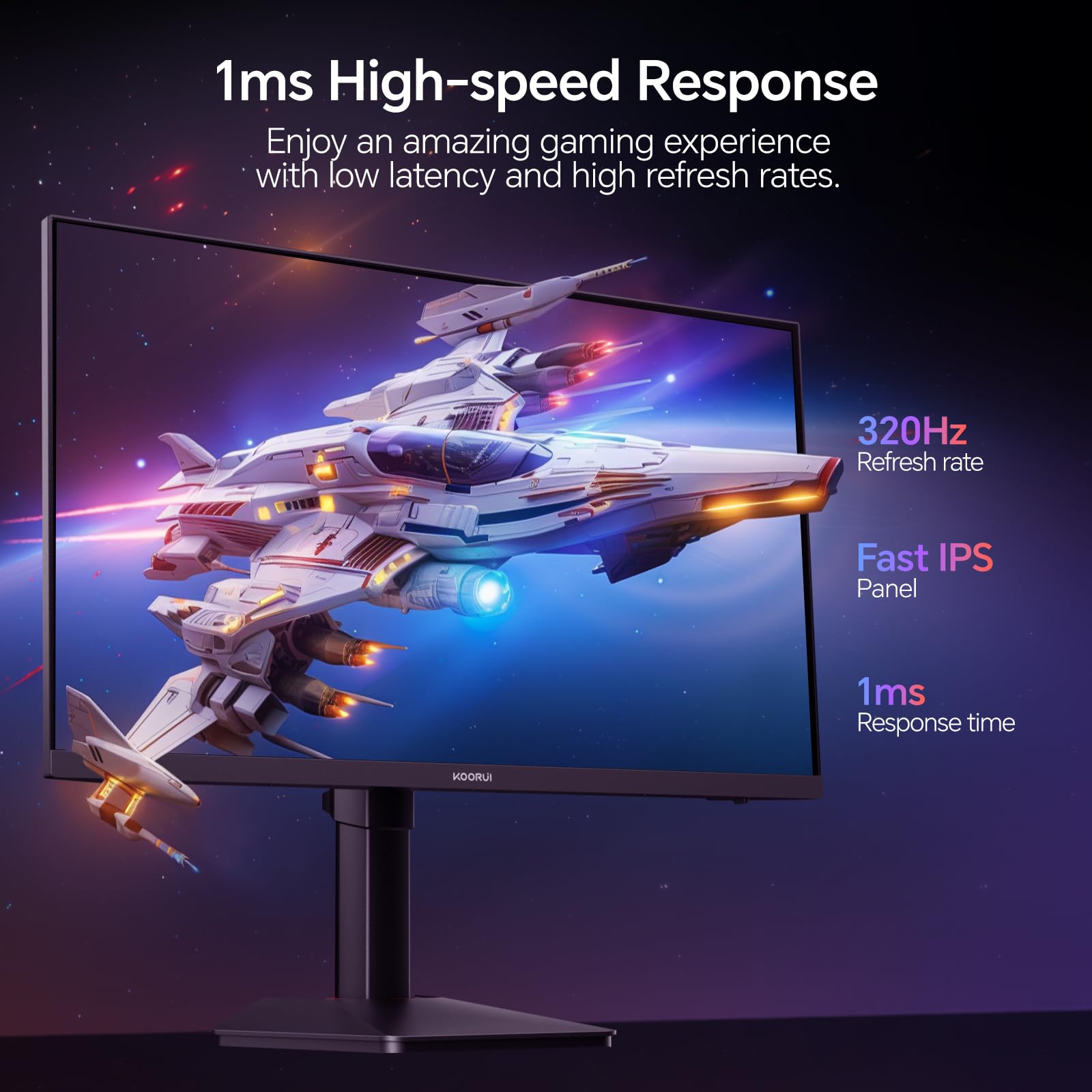 KOORUI 27 inch Gaming Monitor - WQHD (2560x1440) Computer Monitor