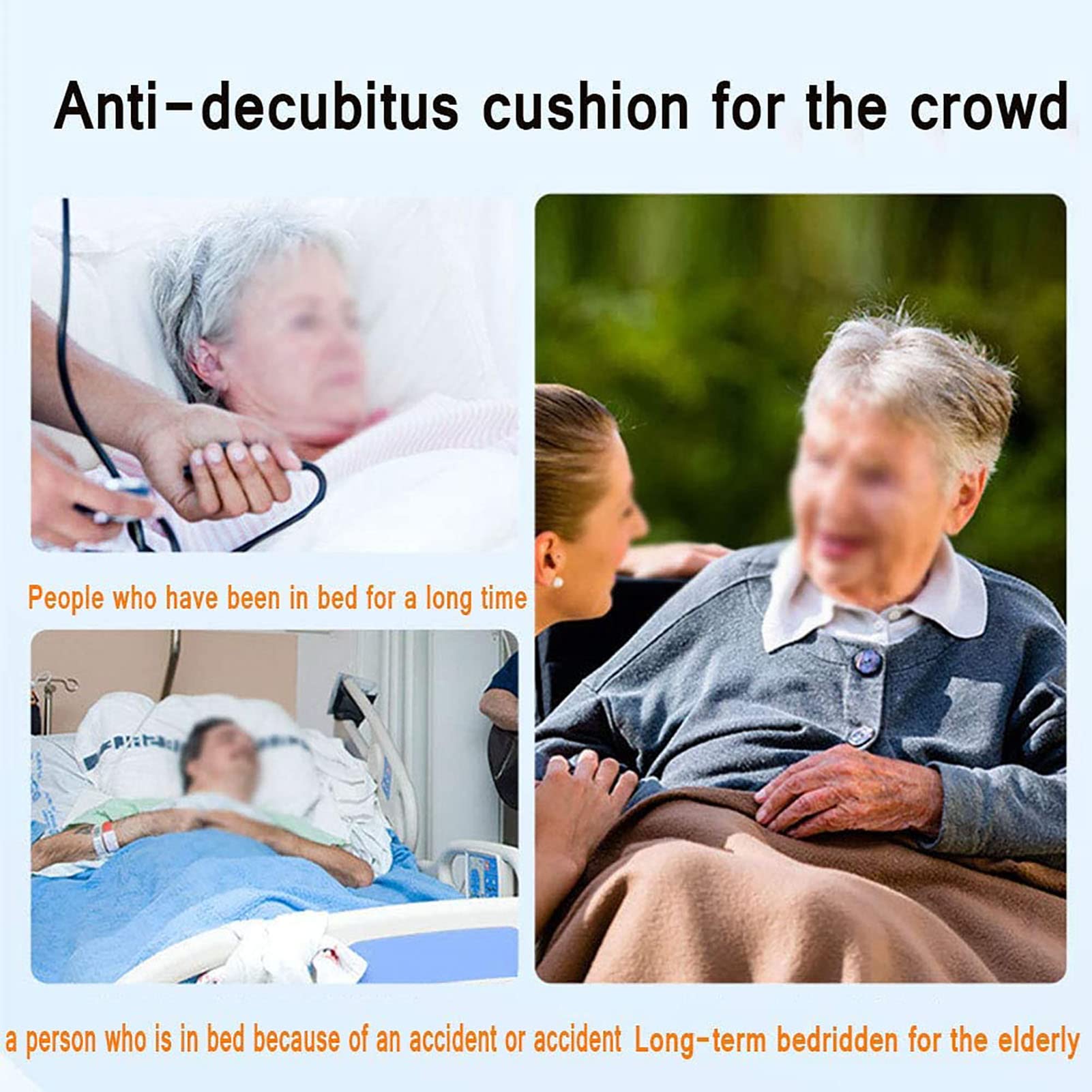 Cuscino per Sedia ad Aria, Cuscino per Sedia ad Aria per Sedia a rotelle, Sedia da Ufficio, Auto, casa, Cuscino antidecubito, Volume Regolabile e Protezione Antiscivolo per Fianchi