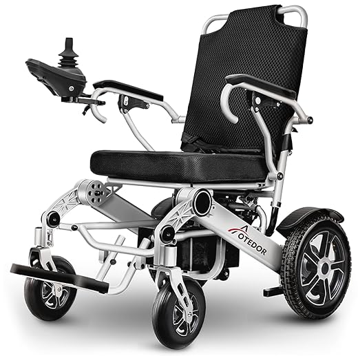 25 Miles Long Travel Range, Aotedor Electric Wheelchair for Adults Intelligent Power Wheelchairs Lightweight Foldable All Terrain Motorized Wheelchair for Seniors Compact Portable Airline Approved